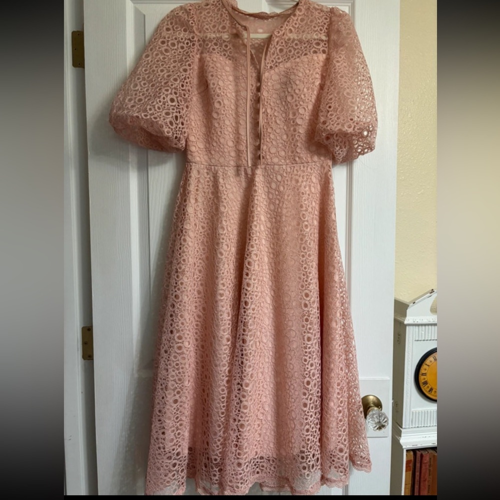 Elegant Pink Lace Dress
